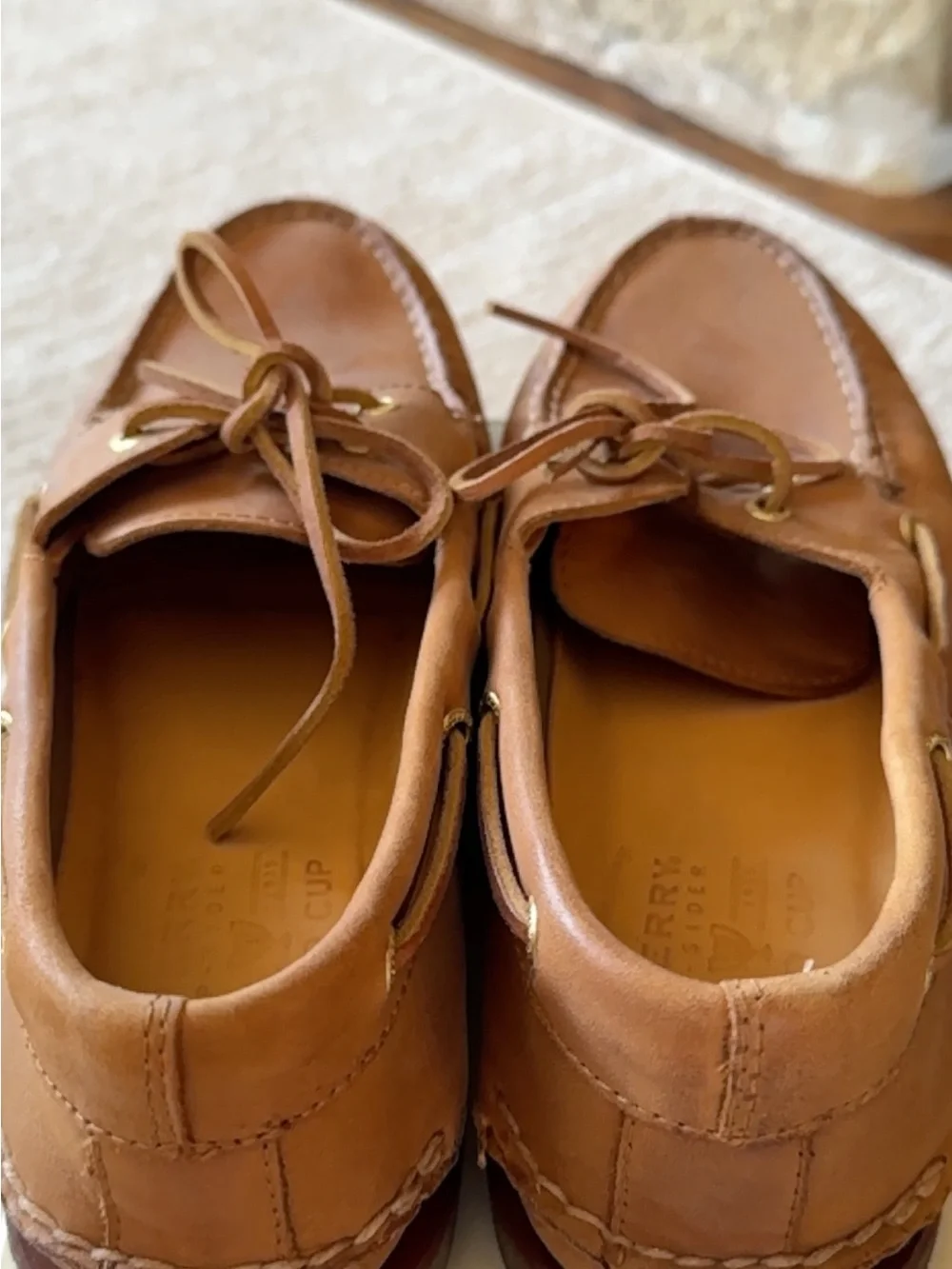 Sperry Leather 2-Eye Boat Shoes in Brown NWOT